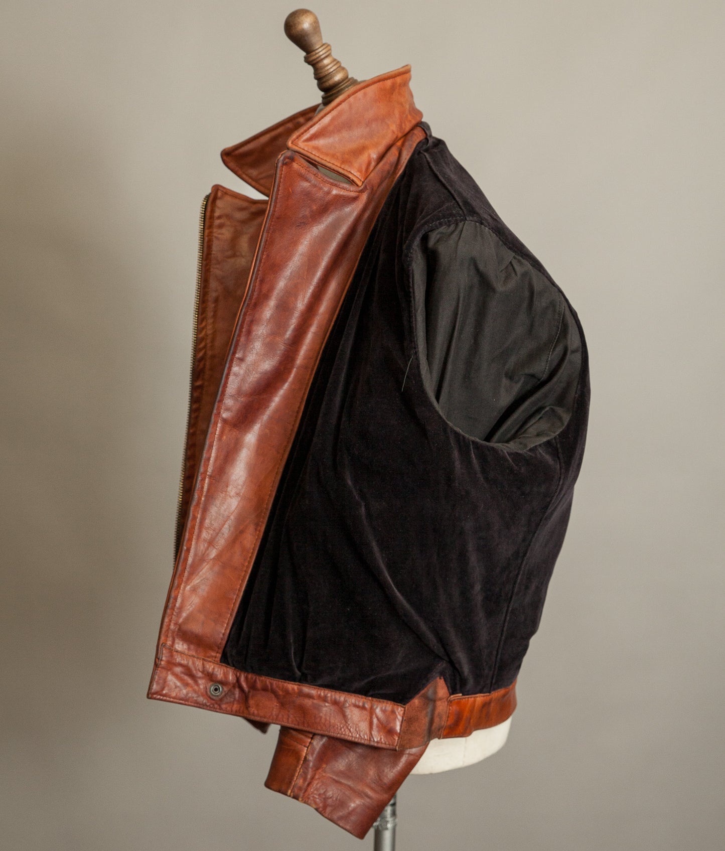 Vintage 1970s West German Heavy Steerhide Motorcycle Jacket