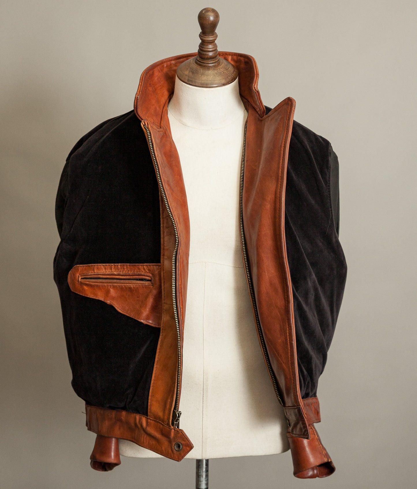 Vintage 1970s West German Heavy Steerhide Motorcycle Jacket