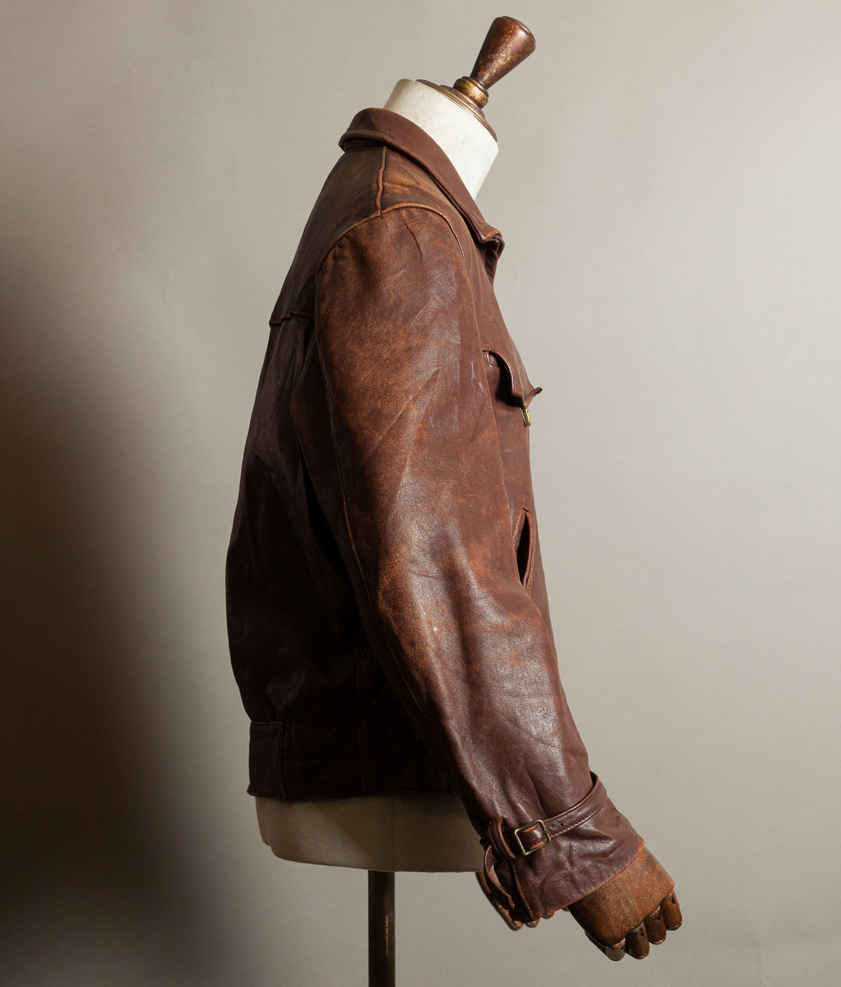 Original 1950s French Vachette Leather Motorcycle Jacket