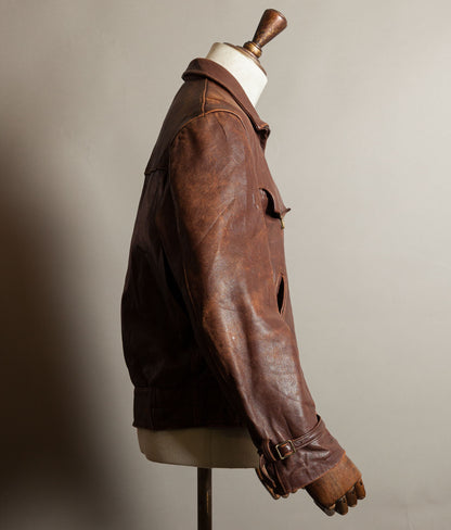 Original 1950s French Vachette Leather Motorcycle Jacket