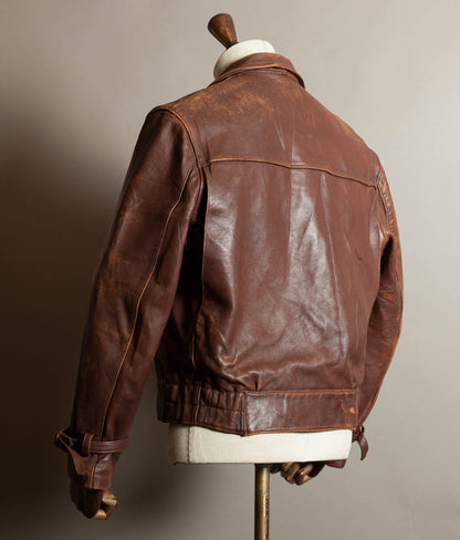 Original 1950s French Vachette Leather Motorcycle Jacket