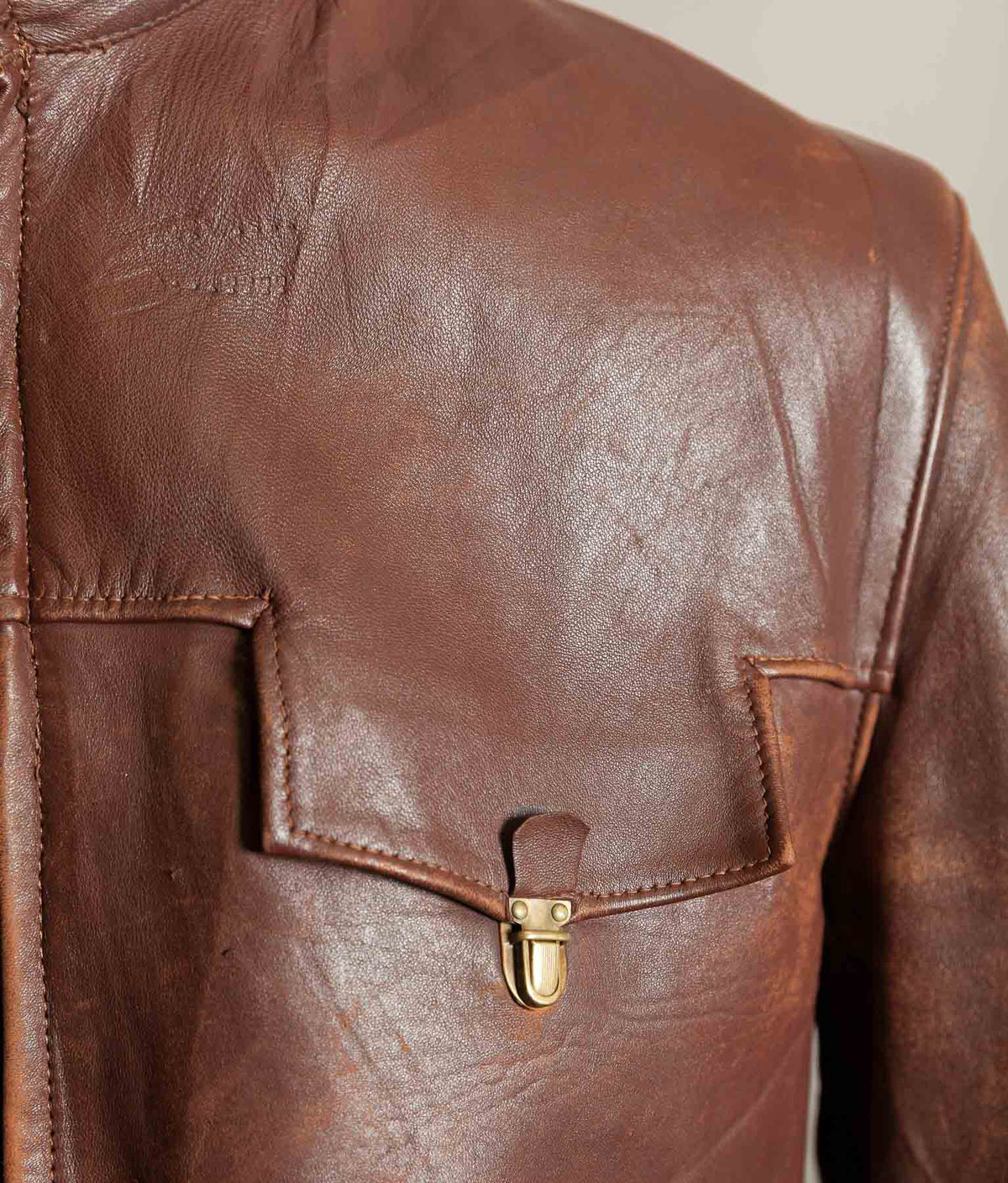 Original 1950s French Vachette Leather Motorcycle Jacket