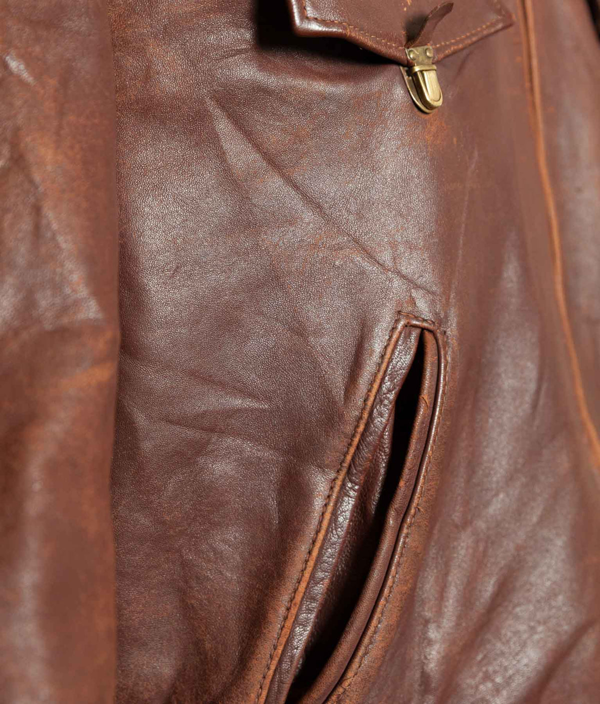 Original 1950s French Vachette Leather Motorcycle Jacket