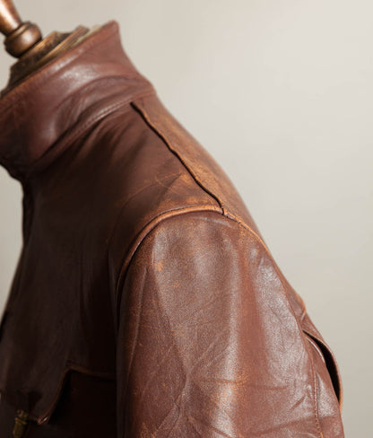 Original 1950s French Vachette Leather Motorcycle Jacket