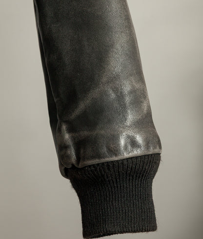 1980s Schott A-2 Vintage Leather Flight Jacket Black Naked Cowhide