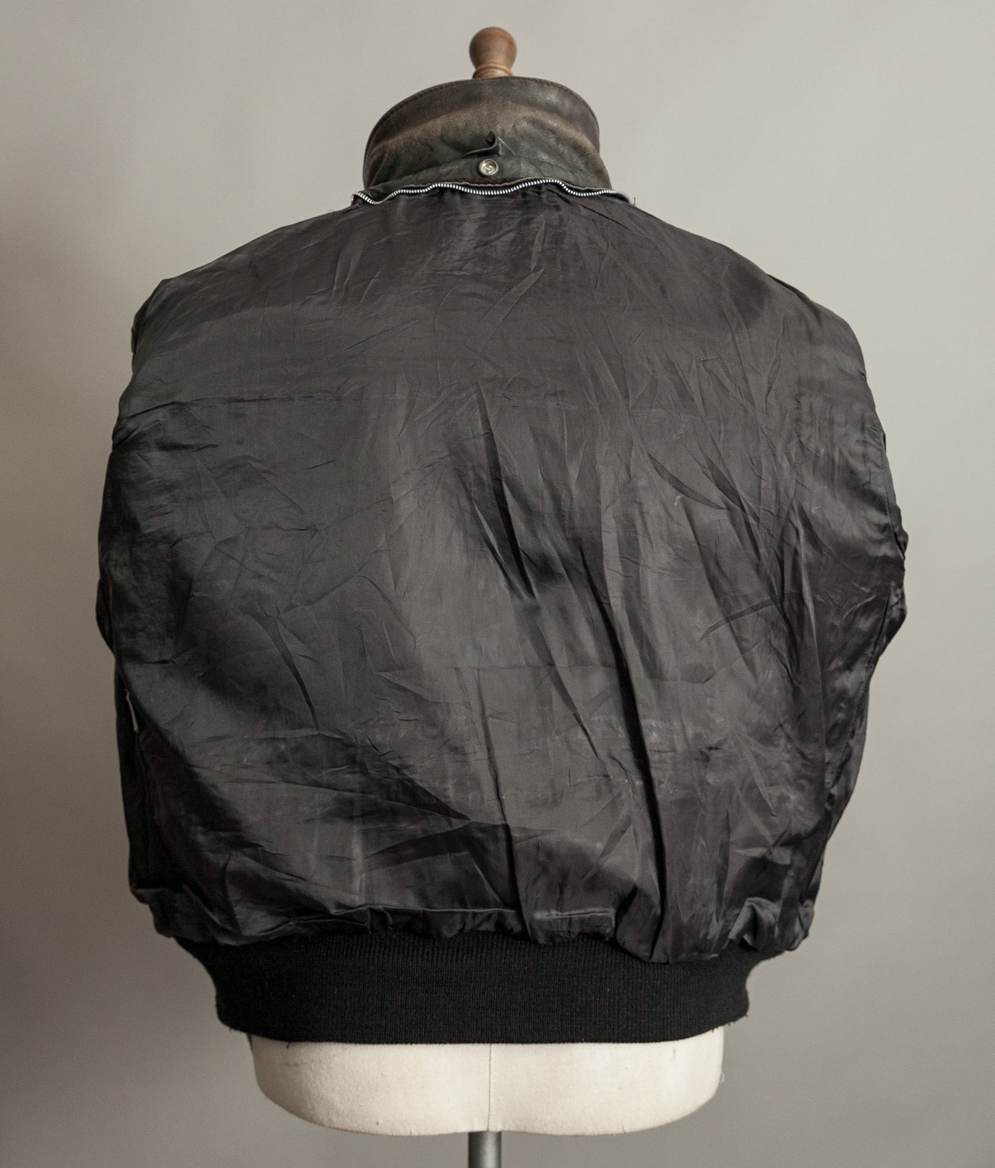 1980s Schott A-2 Vintage Leather Flight Jacket Black Naked Cowhide