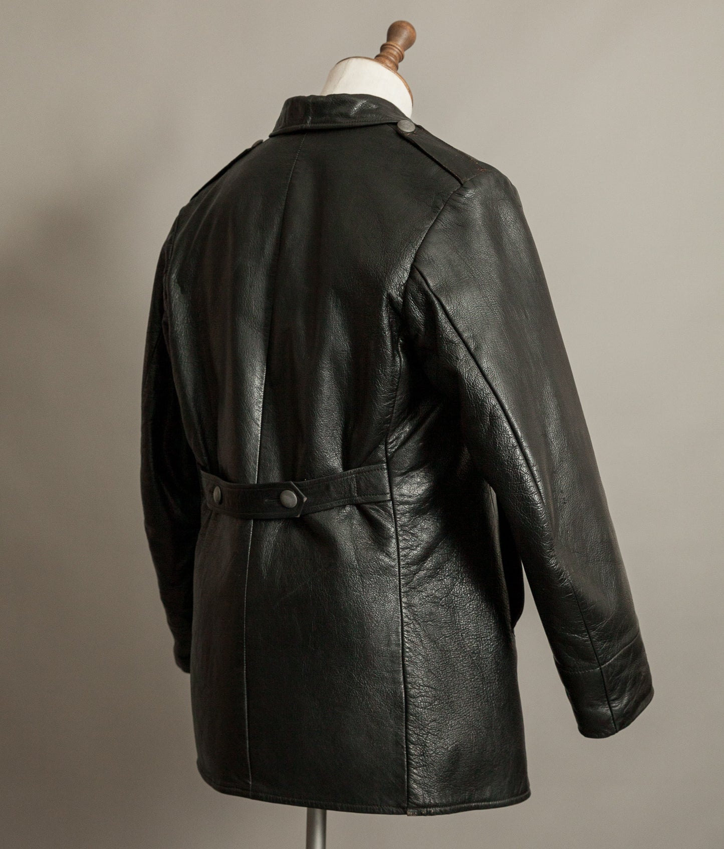 WWII Örebro Swedish Army Pansartrupperna Leather Trench Coat - Unit Marked P17