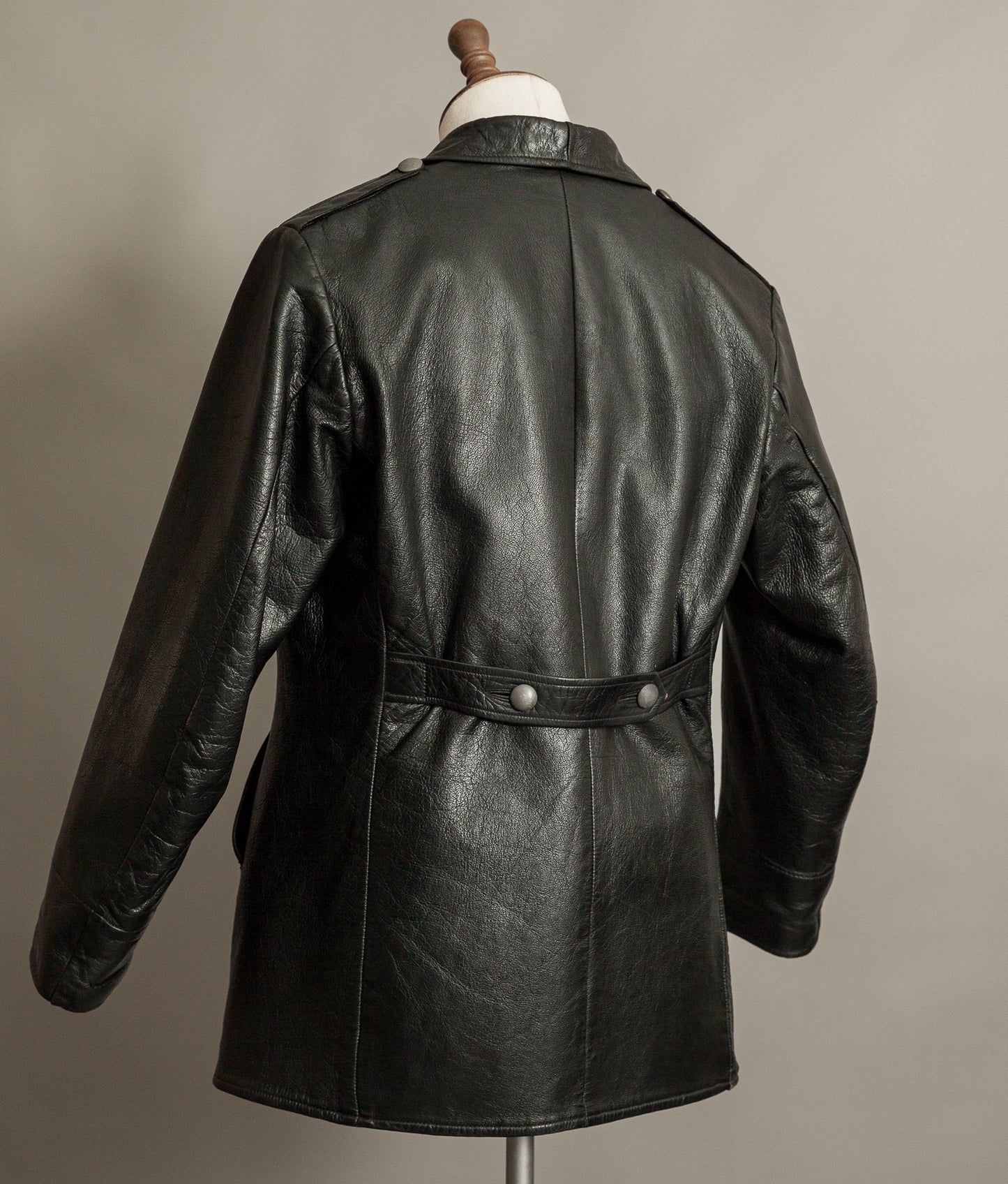 WWII Örebro Swedish Army Pansartrupperna Leather Trench Coat - Unit Marked P17