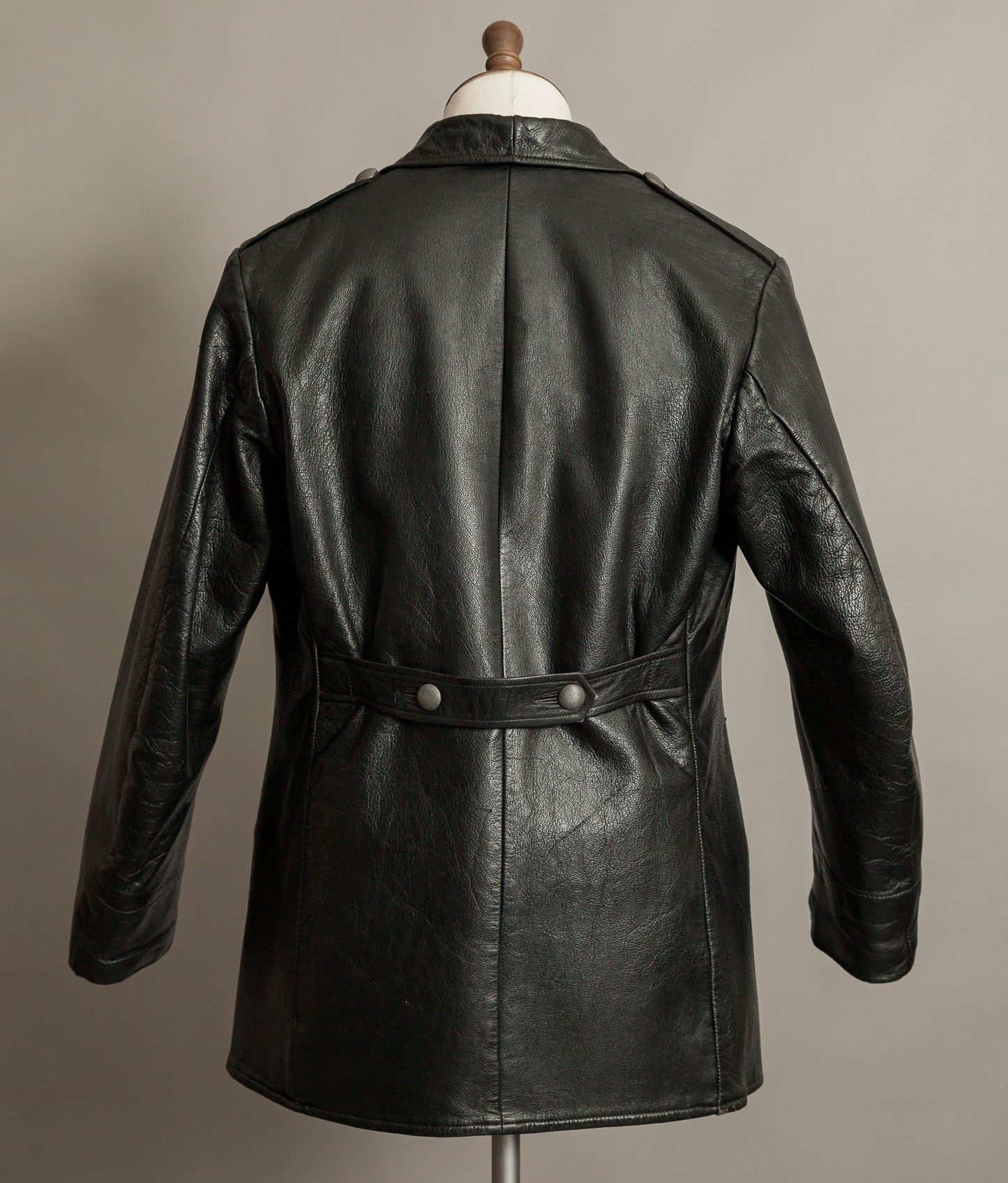 WWII Örebro Swedish Army Pansartrupperna Leather Trench Coat - Unit Marked P17