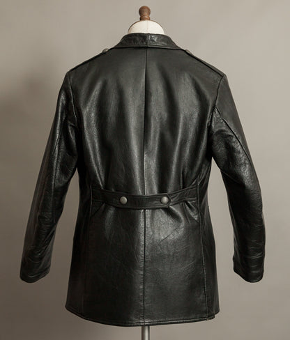 WWII Örebro Swedish Army Pansartrupperna Leather Trench Coat - Unit Marked P17