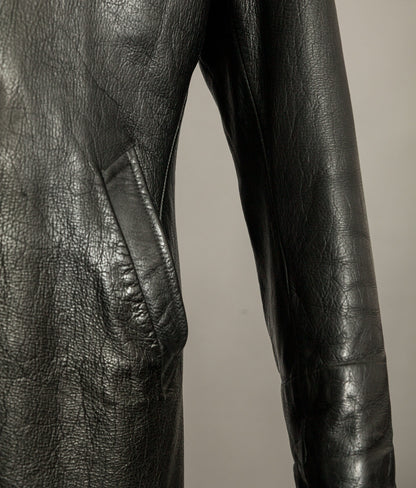 WWII Örebro Swedish Army Pansartrupperna Leather Trench Coat - Unit Marked P17