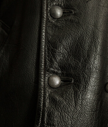 WWII Örebro Swedish Army Pansartrupperna Leather Trench Coat - Unit Marked P17