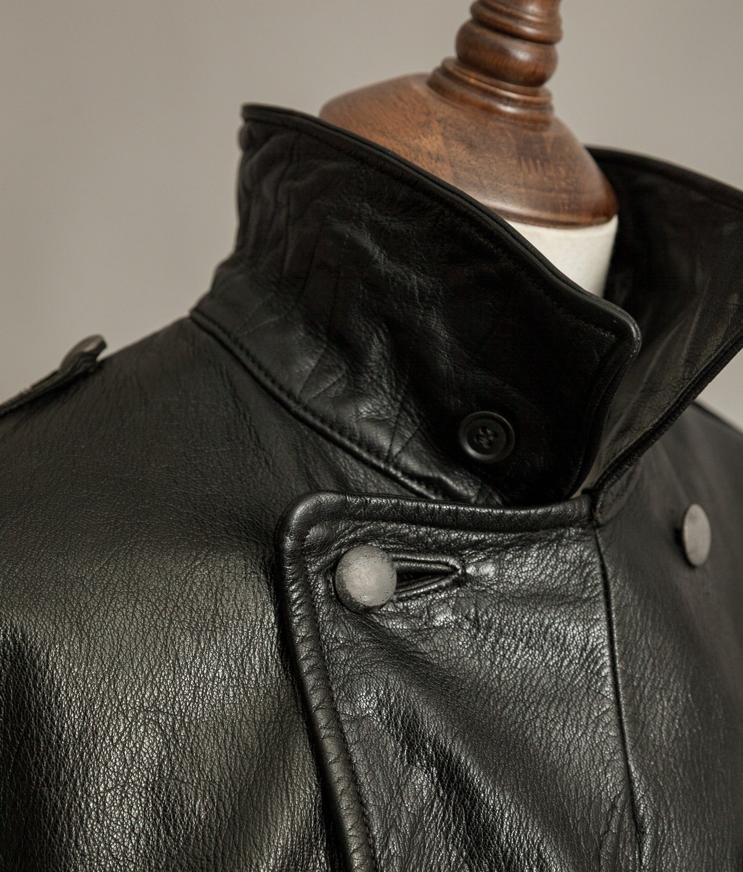 WWII Örebro Swedish Army Pansartrupperna Leather Trench Coat - Unit Marked P17