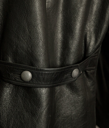 WWII Örebro Swedish Army Pansartrupperna Leather Trench Coat - Unit Marked P17