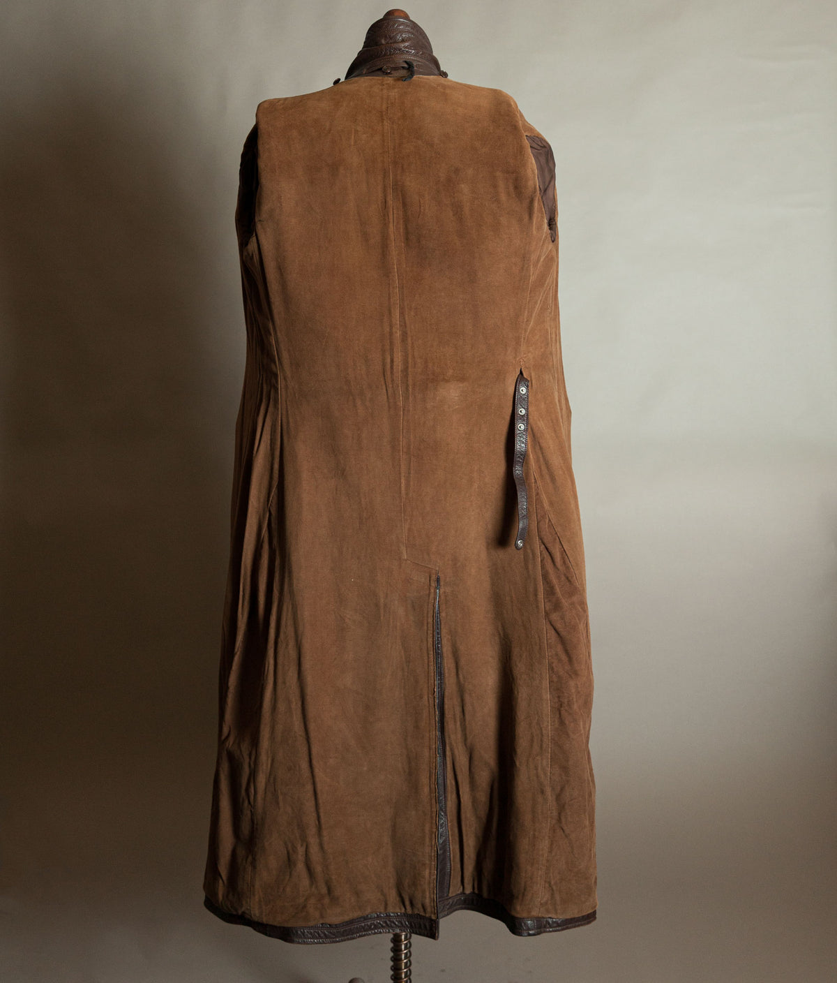 Original 1940s German Military Horsehide Leather Officer Trench Coat