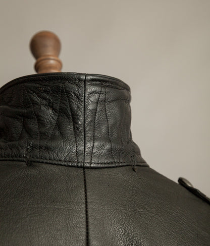 WWII Örebro Swedish Army Pansartrupperna Leather Trench Coat - Unit Marked P17