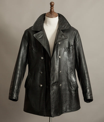 WWII Örebro Swedish Army Pansartrupperna Leather Trench Coat - Unit Marked P17