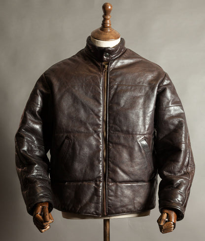 Vintage Chipie Big Horns Mountain Padded Leather Puffer Jacket