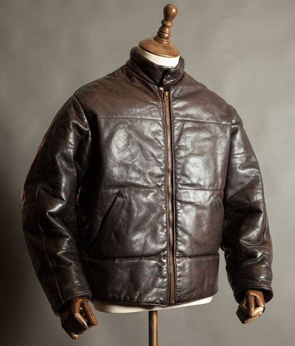 Vintage Chipie Big Horns Mountain Padded Leather Puffer Jacket