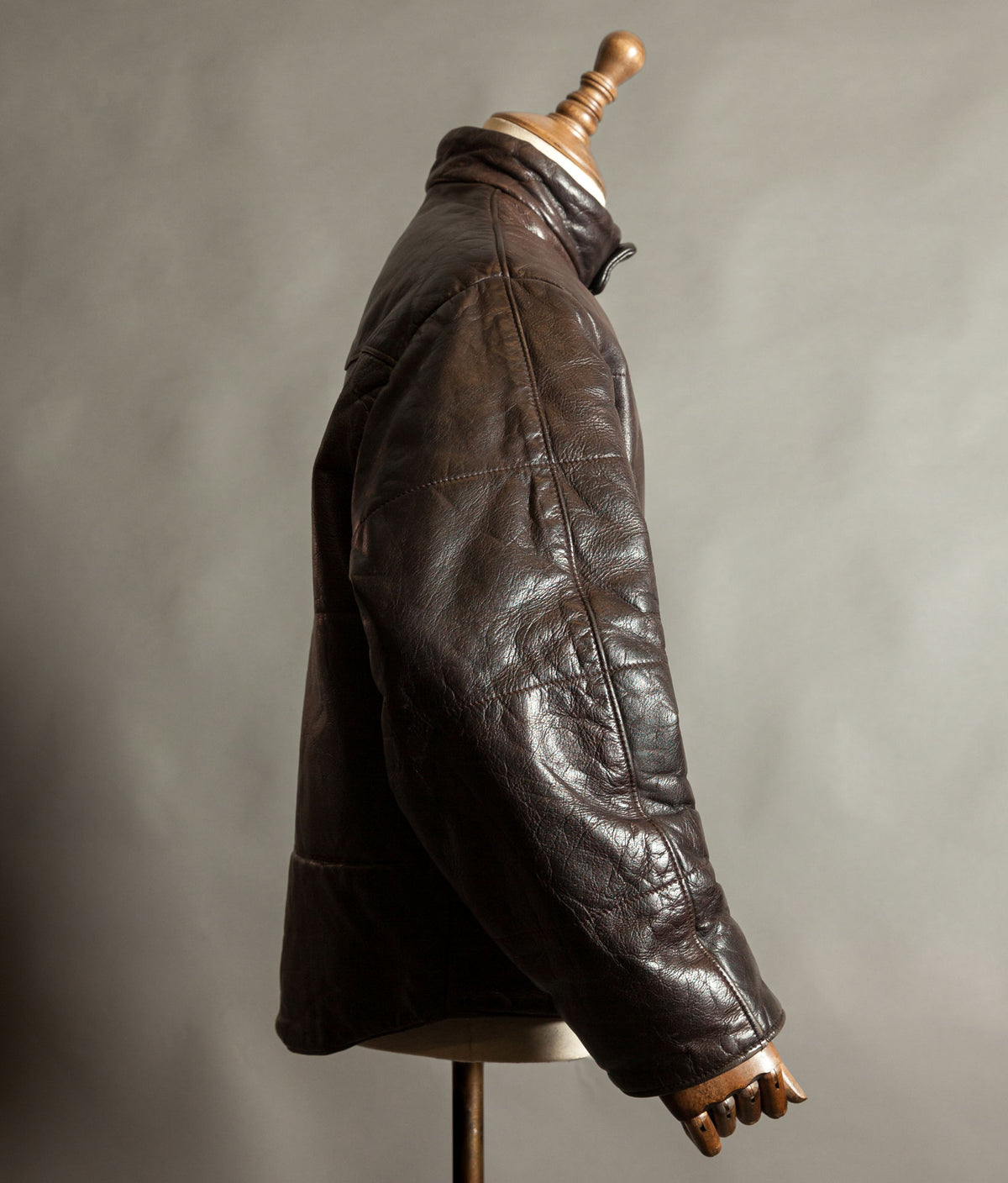 Vintage Chipie Big Horns Mountain Padded Leather Puffer Jacket
