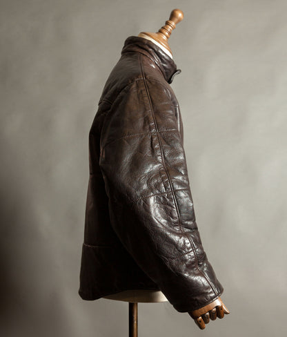 Vintage Chipie Big Horns Mountain Padded Leather Puffer Jacket
