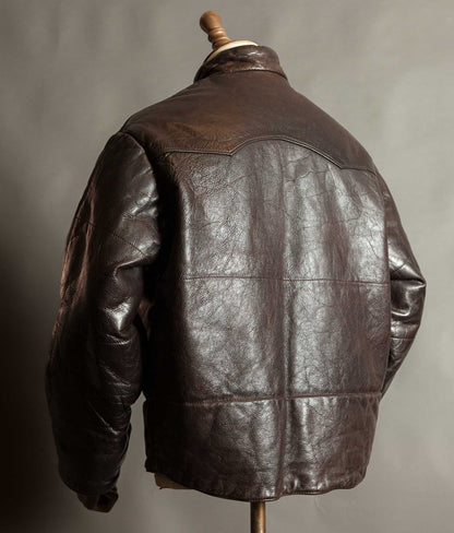 Vintage Chipie Big Horns Mountain Padded Leather Puffer Jacket