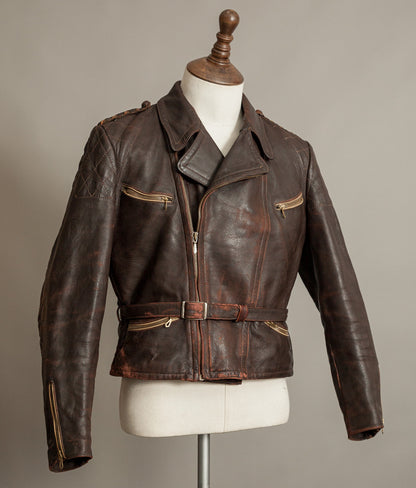 Vintage 1940s German Leather Motorcycle Jacket