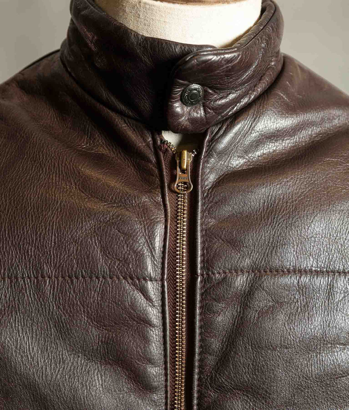 Vintage Chipie Big Horns Mountain Padded Leather Puffer Jacket