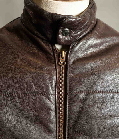 Vintage Chipie Big Horns Mountain Padded Leather Puffer Jacket