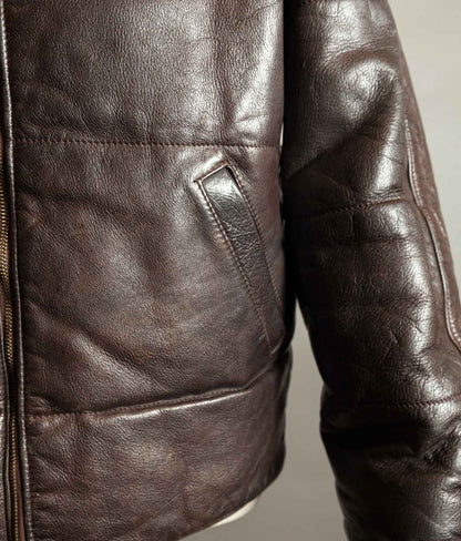 Vintage Chipie Big Horns Mountain Padded Leather Puffer Jacket