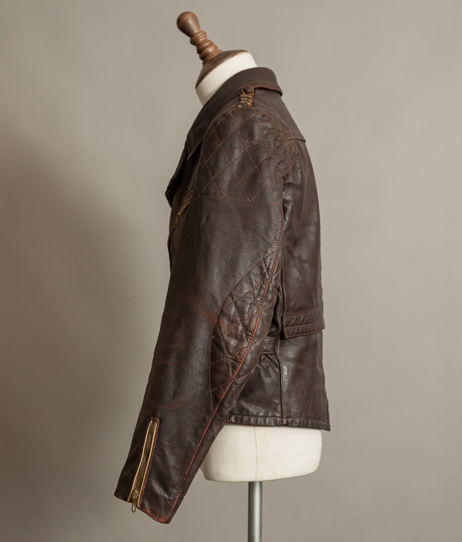 Vintage 1940s German Leather Motorcycle Jacket