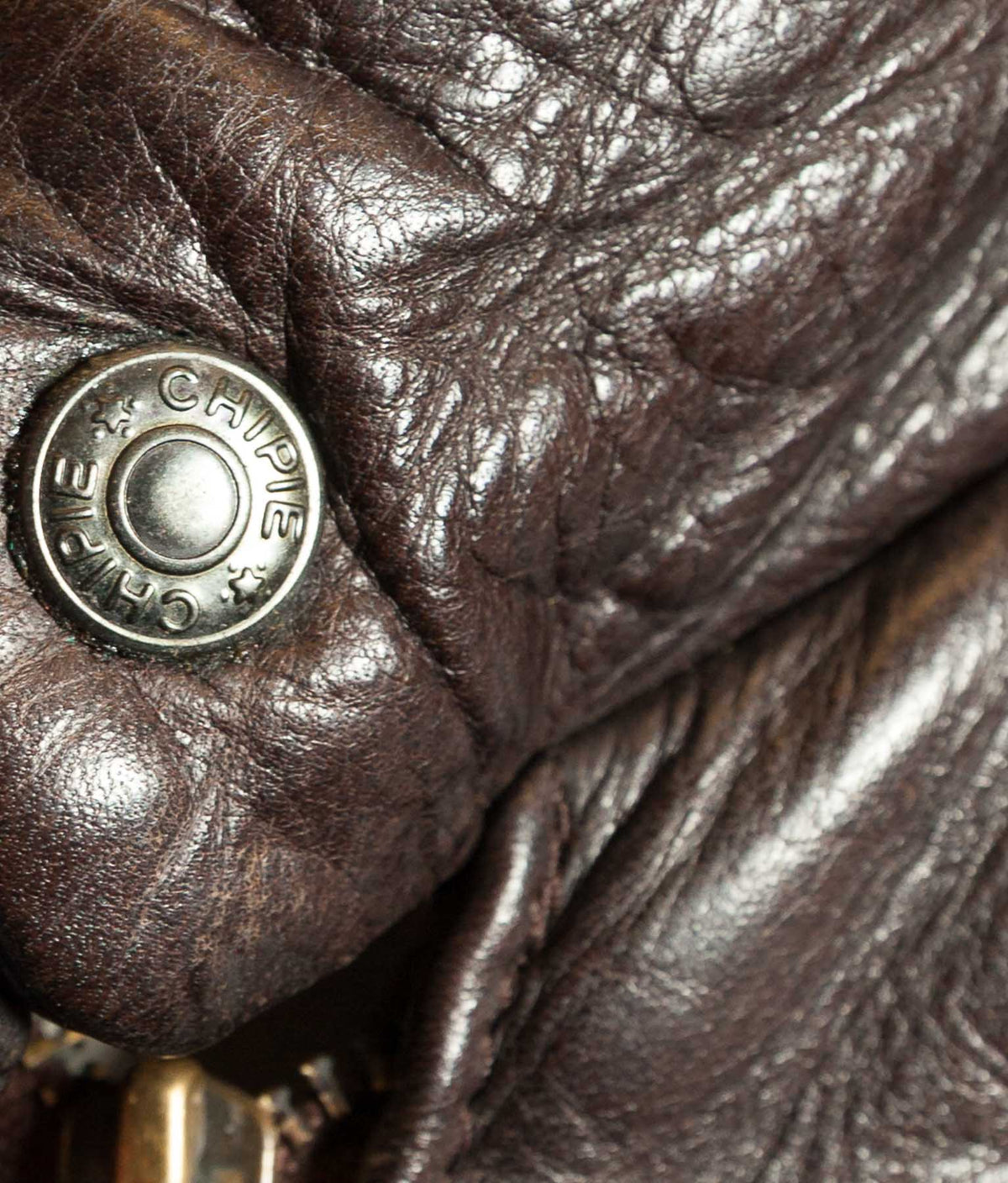 Vintage Chipie Big Horns Mountain Padded Leather Puffer Jacket