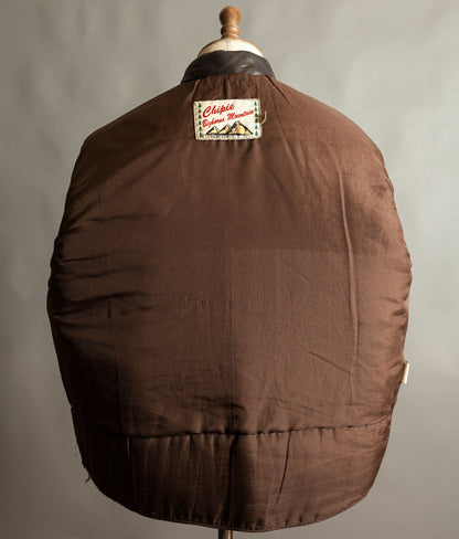 Vintage Chipie Big Horns Mountain Padded Leather Puffer Jacket