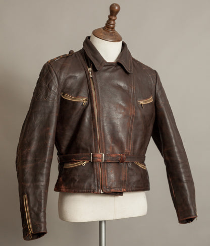 Vintage 1940s German Leather Motorcycle Jacket