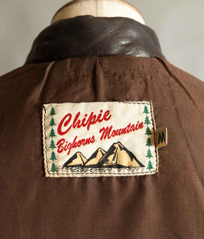 Vintage Chipie Big Horns Mountain Padded Leather Puffer Jacket