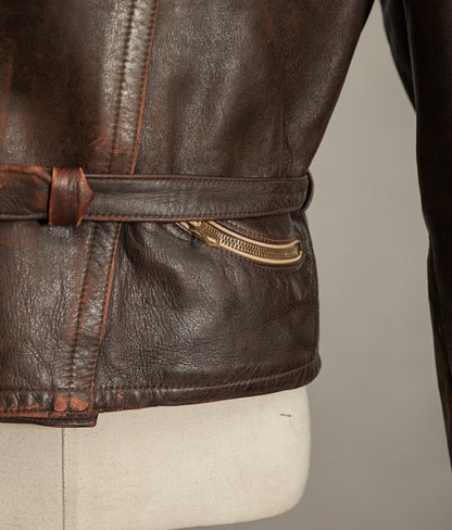 Vintage 1940s German Leather Motorcycle Jacket