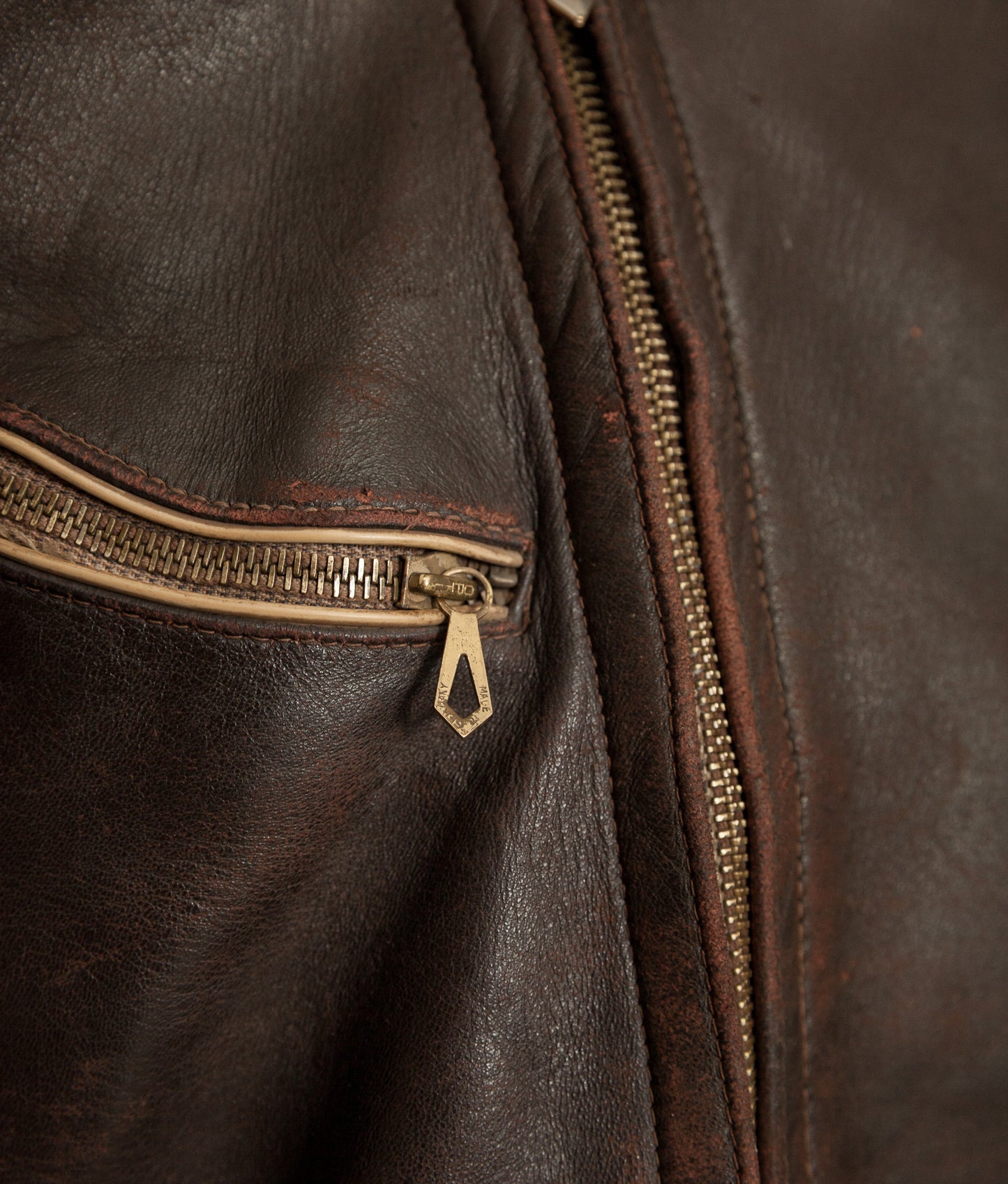 Vintage 1940s German Leather Motorcycle Jacket