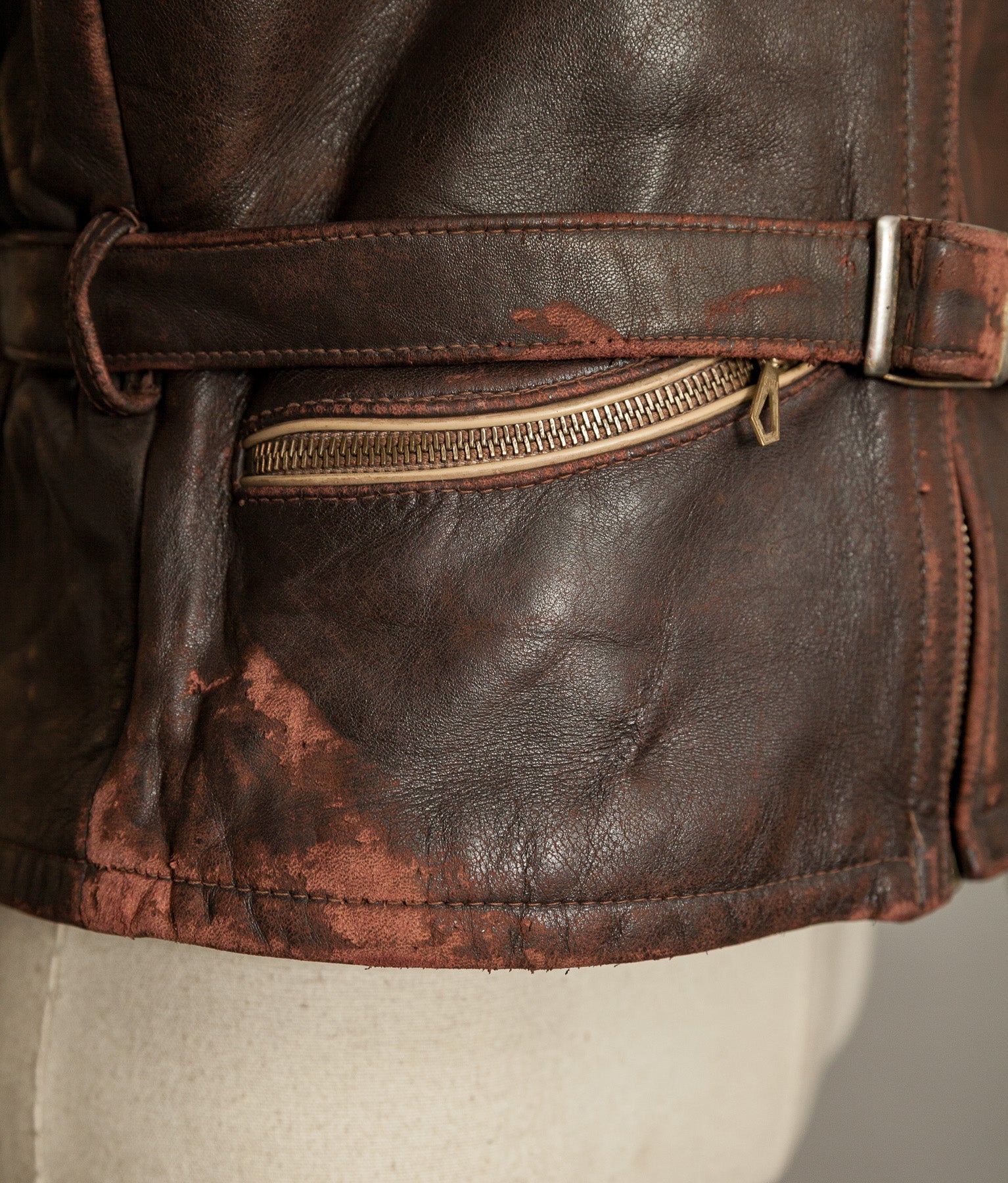 Vintage 1940s German Leather Motorcycle Jacket