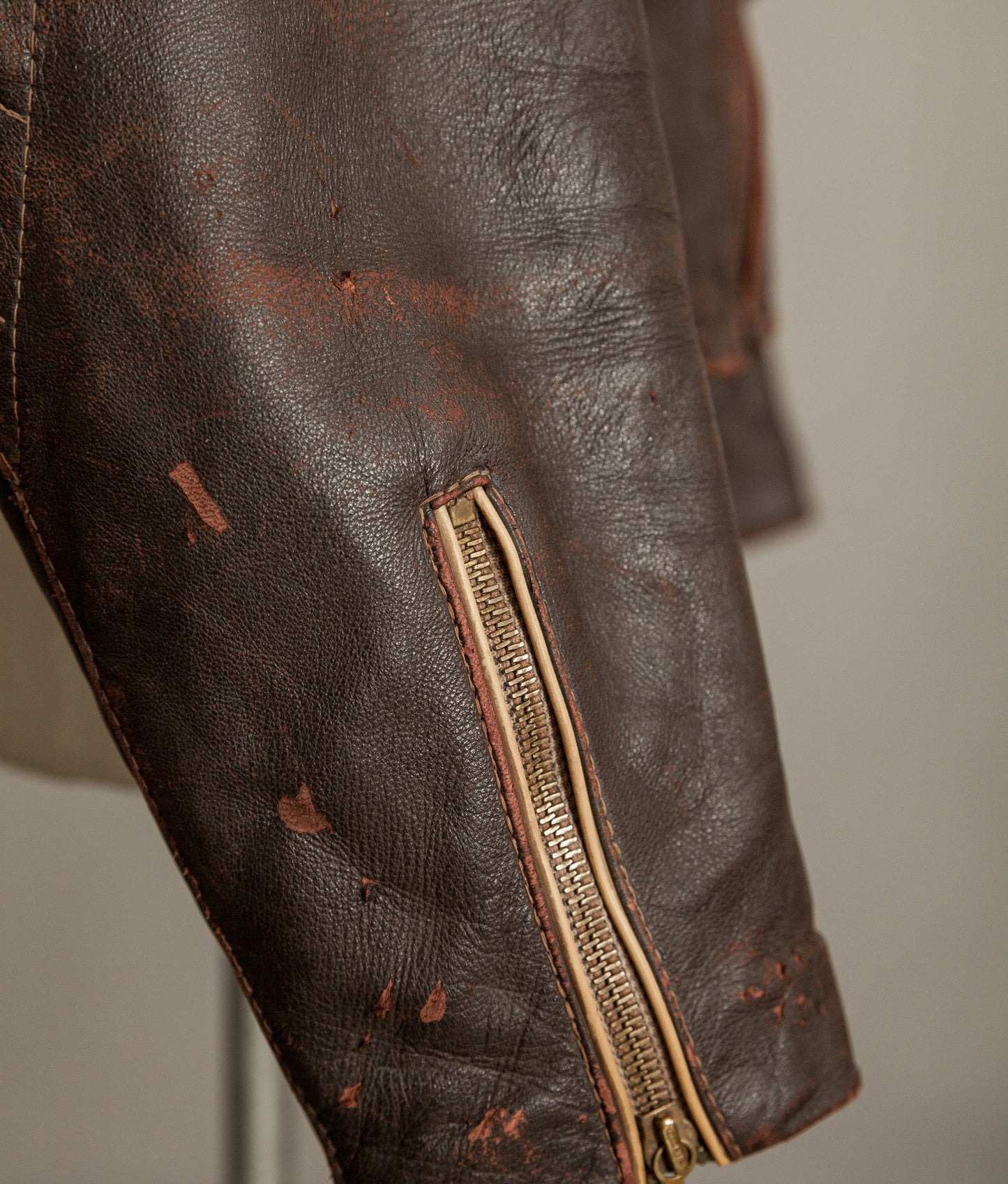 Vintage 1940s German Leather Motorcycle Jacket