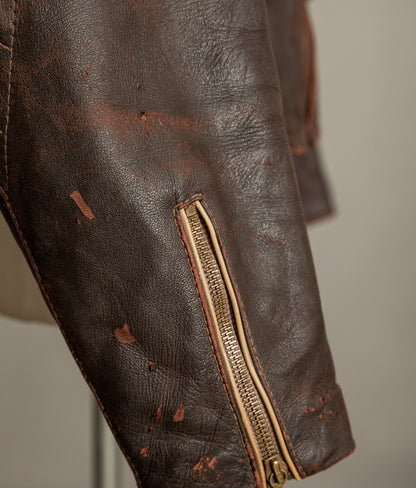 Vintage 1940s German Leather Motorcycle Jacket