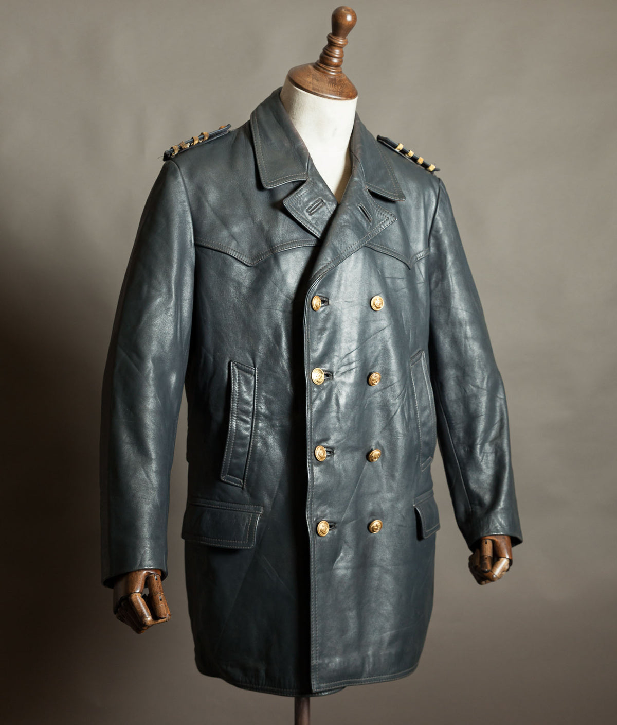 Original 1960s–70s West German Wasserschutzpolizei Leather River Police Jacket