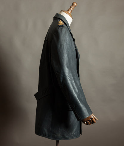 Original 1960s–70s West German Wasserschutzpolizei Leather River Police Jacket