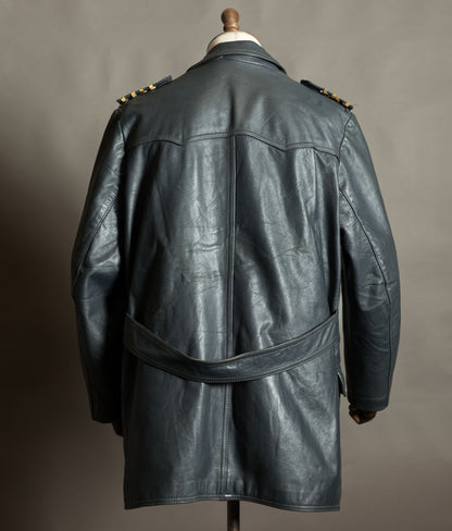 Original 1960s–70s West German Wasserschutzpolizei Leather River Police Jacket