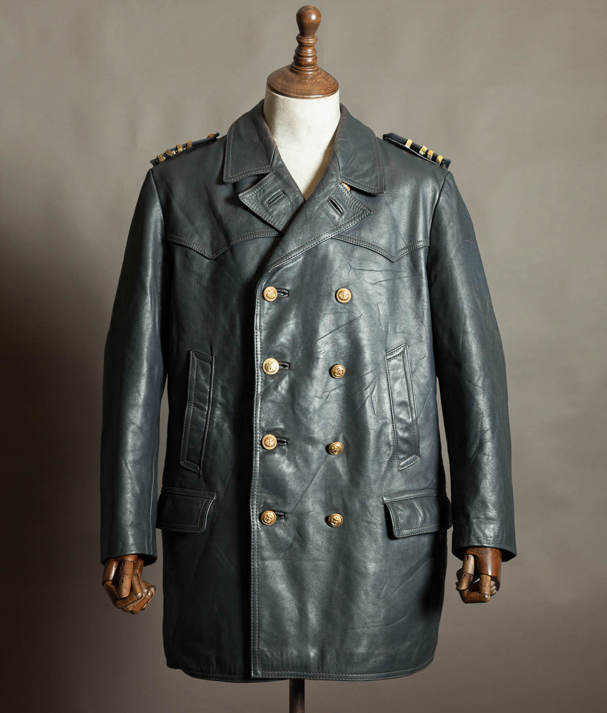 Original 1960s–70s West German Wasserschutzpolizei Leather River Police Jacket