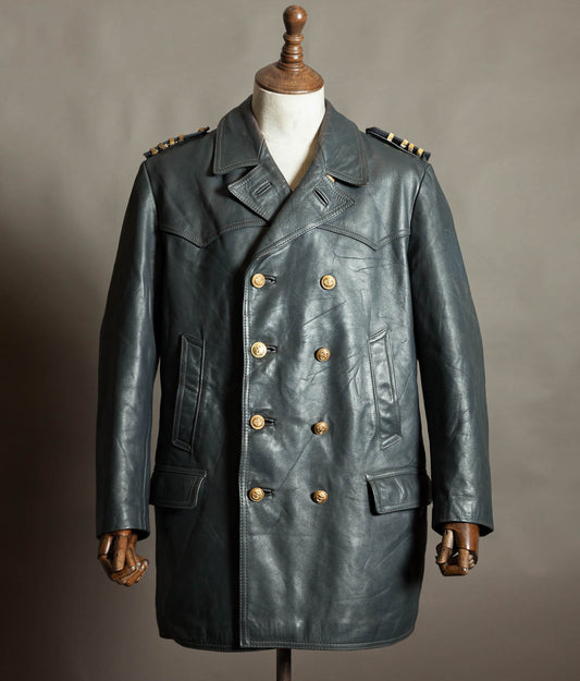 Original 1960s–70s West German Wasserschutzpolizei Leather River Police Jacket