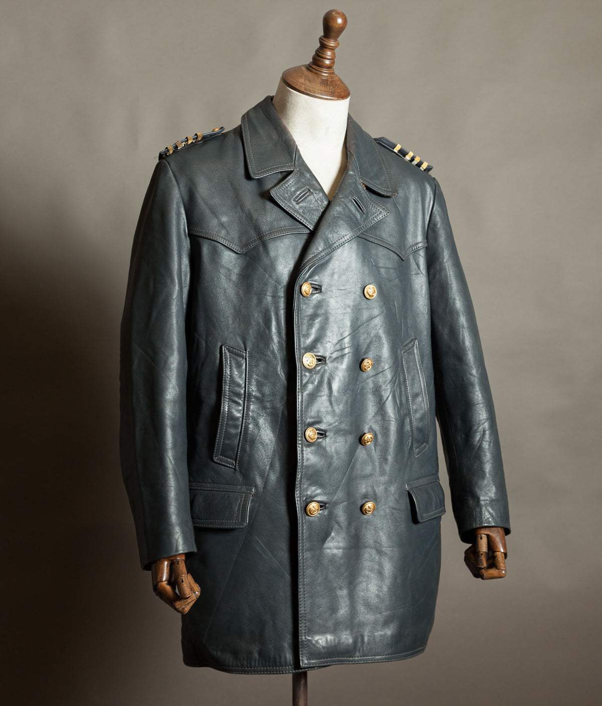 Original 1960s–70s West German Wasserschutzpolizei Leather River Police Jacket
