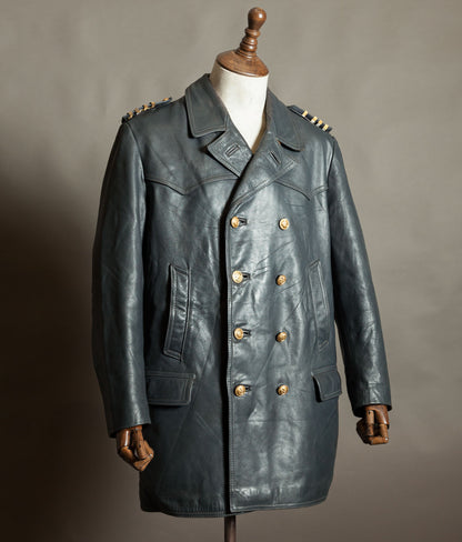 Original 1960s–70s West German Wasserschutzpolizei Leather River Police Jacket