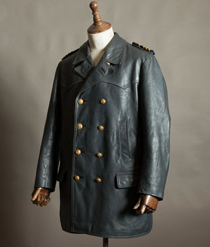 Original 1960s–70s West German Wasserschutzpolizei Leather River Police Jacket