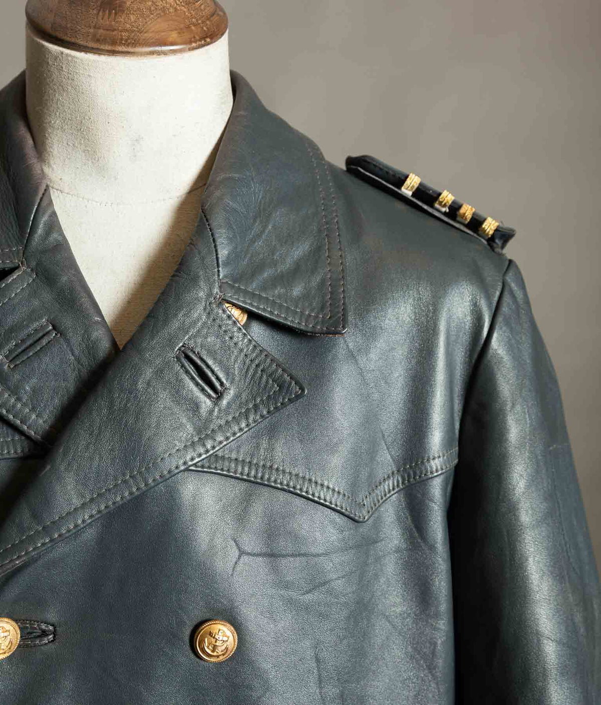 Original 1960s–70s West German Wasserschutzpolizei Leather River Police Jacket