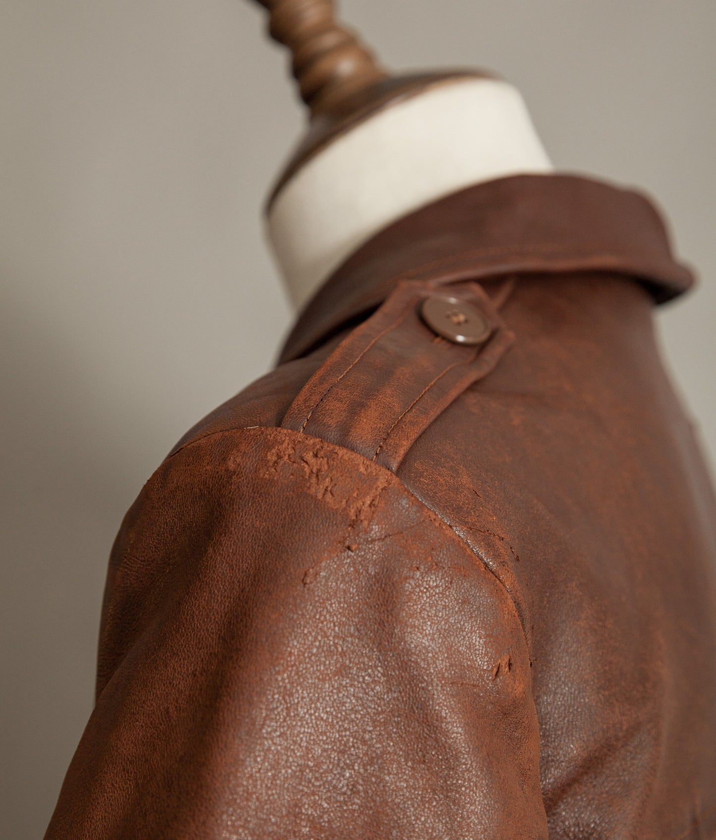 Vintage 1940s Swedish Belted Leather Motoring Coat